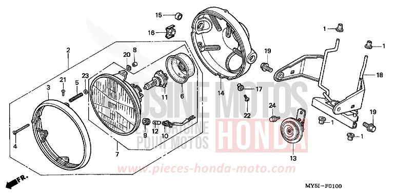 SCHEINWERFER (CB500) von CB1300 Super Bold'or ABS MOODY BLUE METALLIC (PB296) von 2002